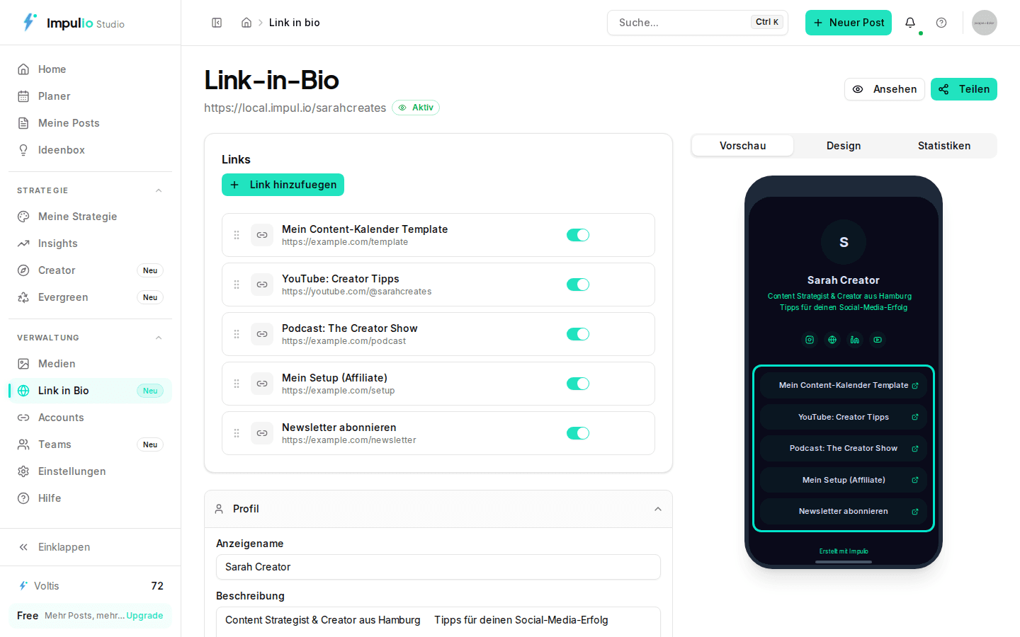 Link-in-Bio: Your profile, your hub