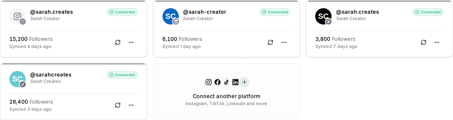 Impulio accounts view managing many connected client social media accounts