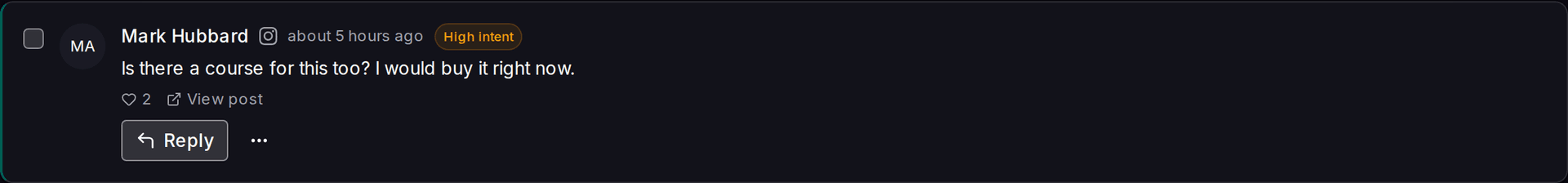 A comment awaiting a reply