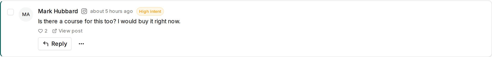A comment awaiting a reply